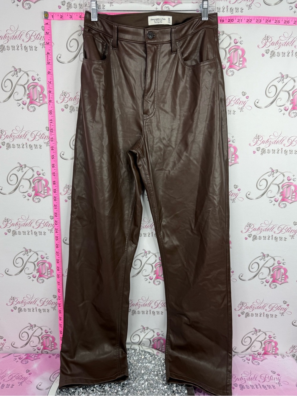 Abercrombie & Fitch pants shiny Brown Faux Leather Pants